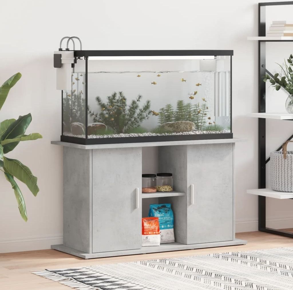 Aquariumständer Holzwerkstoff: Betongrau / 101 x 41 x 58 cm Produktbild 