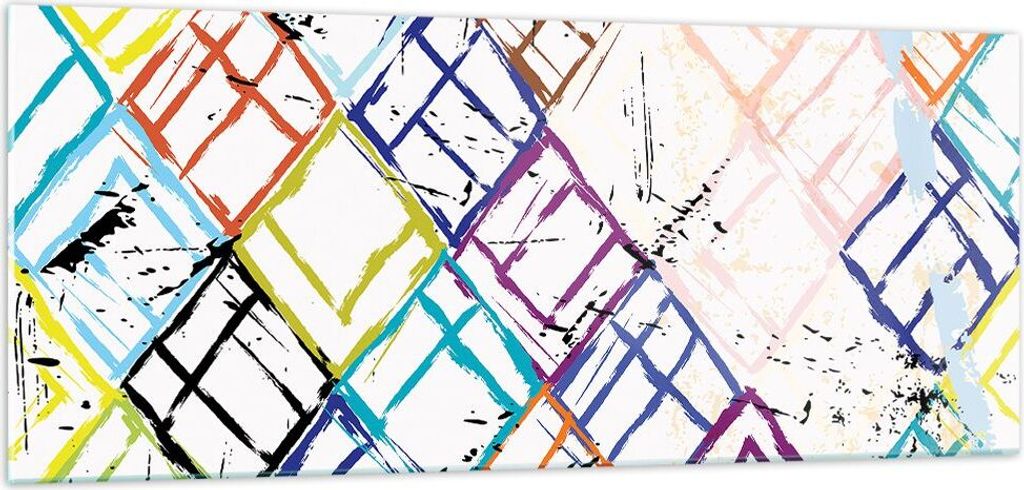 Bilder auf glas - Abstraktion modern - 100x40cm - Glasbilder - Wandbilder - Kunstdruck - zum Aufhängen bereit - Wanddekoration aus Glas - Glas Bil...