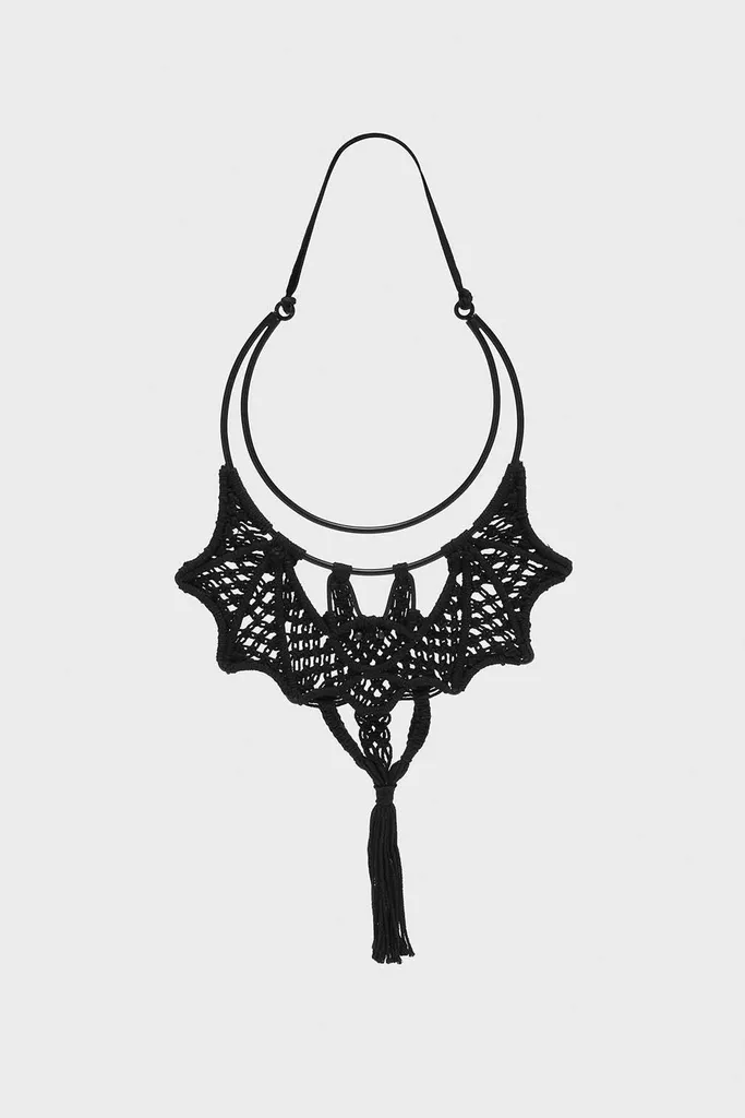 Decorazione Goth KILLSTAR Bat Macrame - Metallo e Tessuto Intrecciato