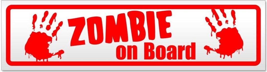 Kiwistar Zombie on Board Magnetschild Schild magnetisch - 30cm Rot - Magnetfolie für Auto PKW Kfz