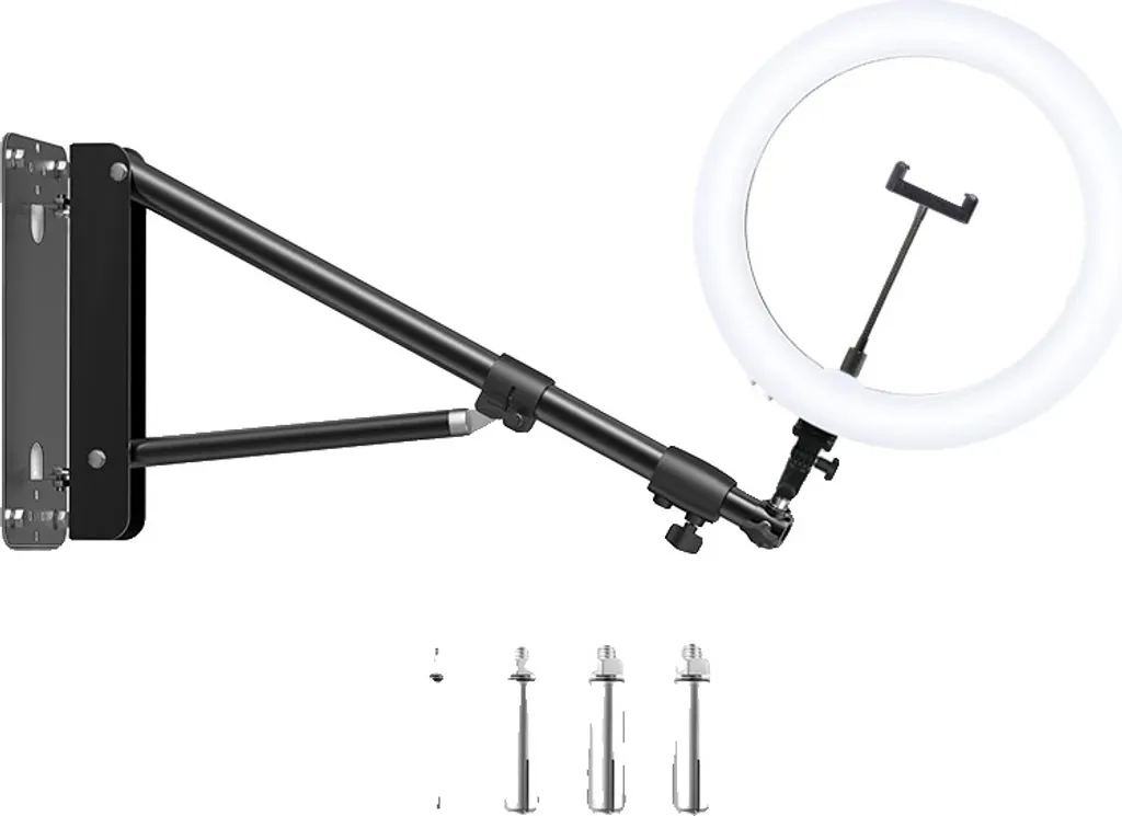 Lampe de studio LED bicolore sur bras articulé télescopique de 137 cm