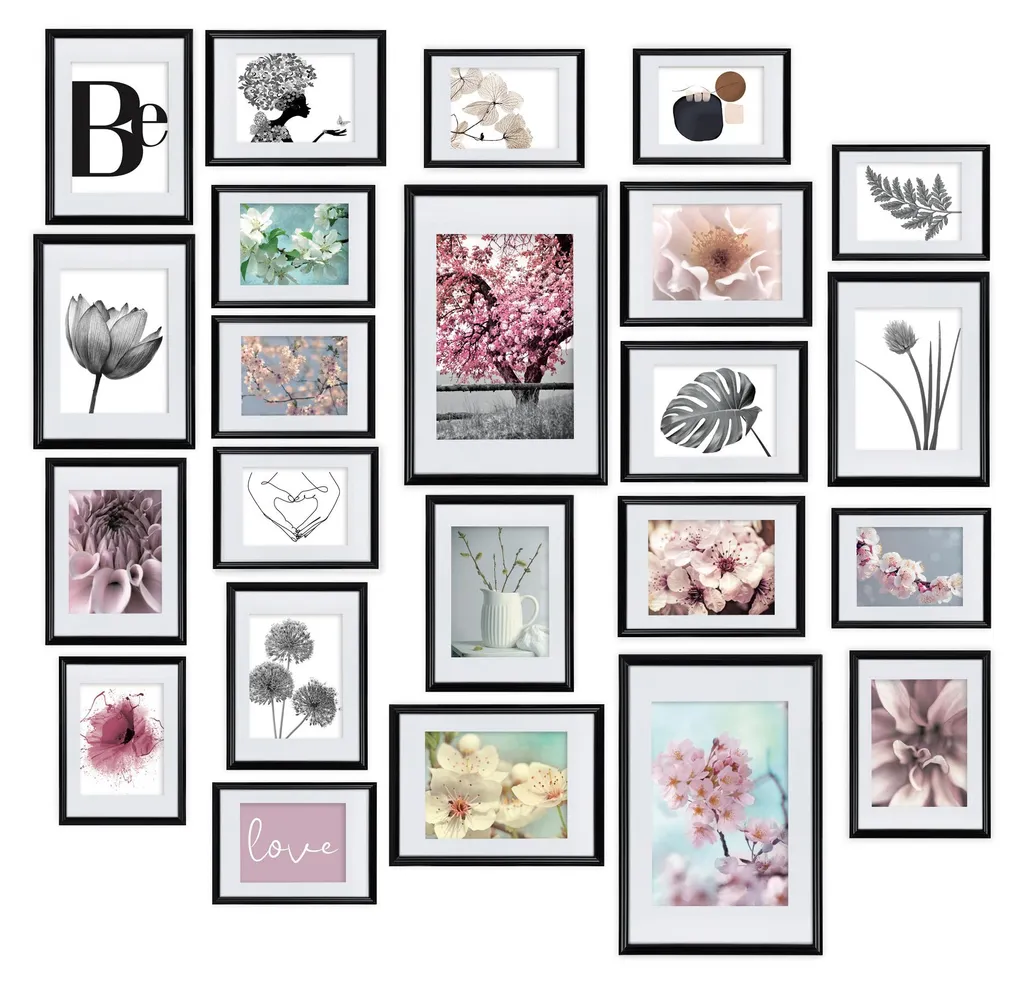 Bomoe Lot de 24 cadres photo blancs pour décoration murale personnalisée
