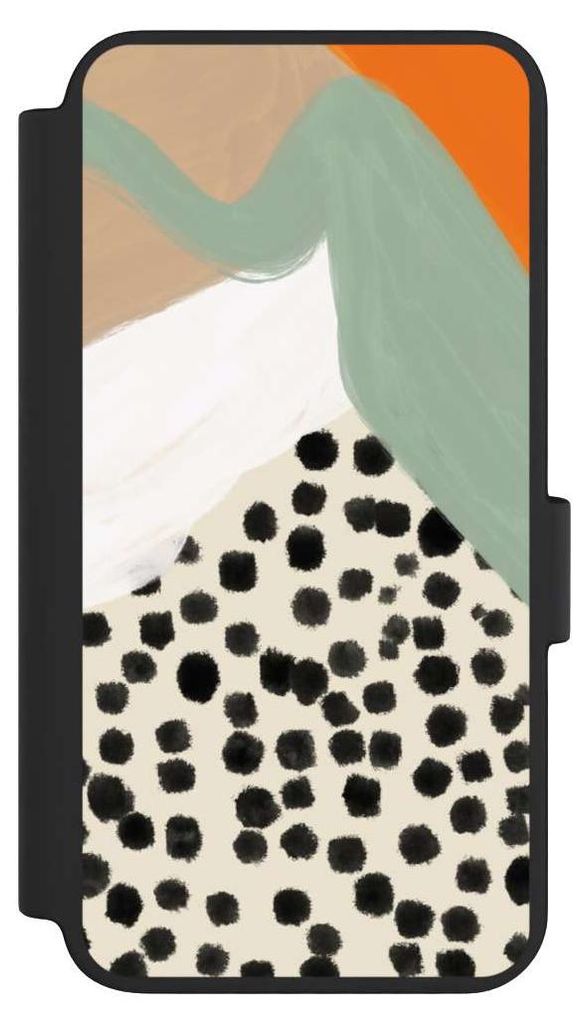 NIVOCASE Klapphülle für Samsung Galaxy S23 Handyhülle aus Kunst Leder NIVOflip schwarz Abstrakt Boho Kunst