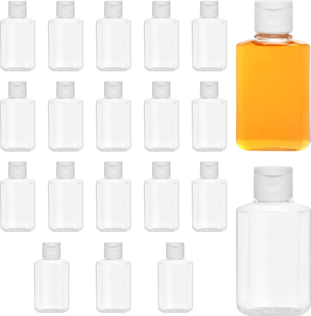 Belle Vous Plastikflaschen zum Befüllen mit Klappdeckel (20 Stück) - 60 ml Reiseflaschen - Wiederverwendbare Leere Behälter für Kosmetik für R...