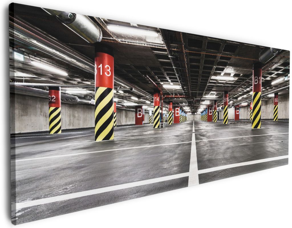Wallario Premium Leinwandbild Perspektive von unten leeres Produktbild 