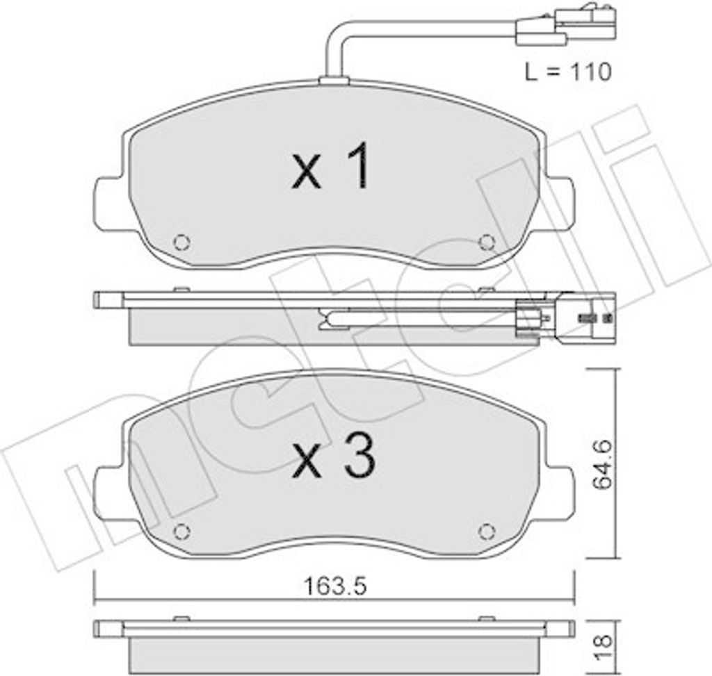 4 Bremsbelagsatz, Scheibenbremse METELLI 22-0898-0 für NISSAN OPEL RENAULT