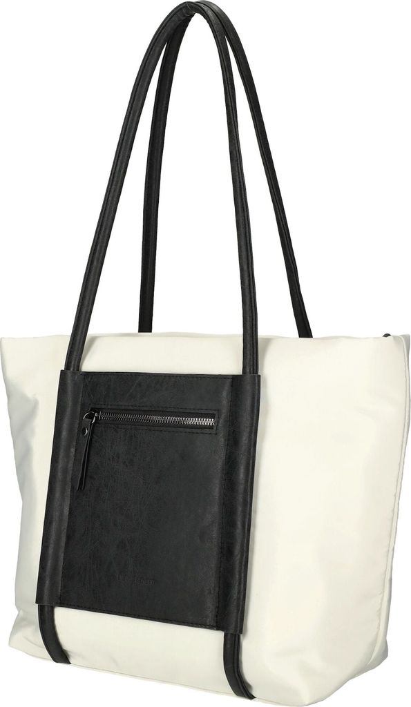Christian Wippermann XL großer Damen Shopper Umhängetasche Tasche Leder Optik Schultertasche Büro Arbeit Weiß