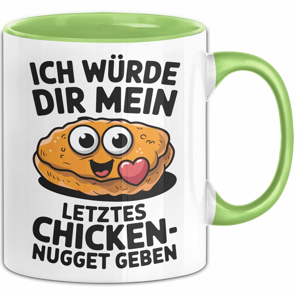 Ehemann Ehefrau Paare Jahrestag Tasse Geschenk Lustige Geschenkidee Spruch Ich Würde Dir Mein Letztes Chicken Nugget Geben (Grün)