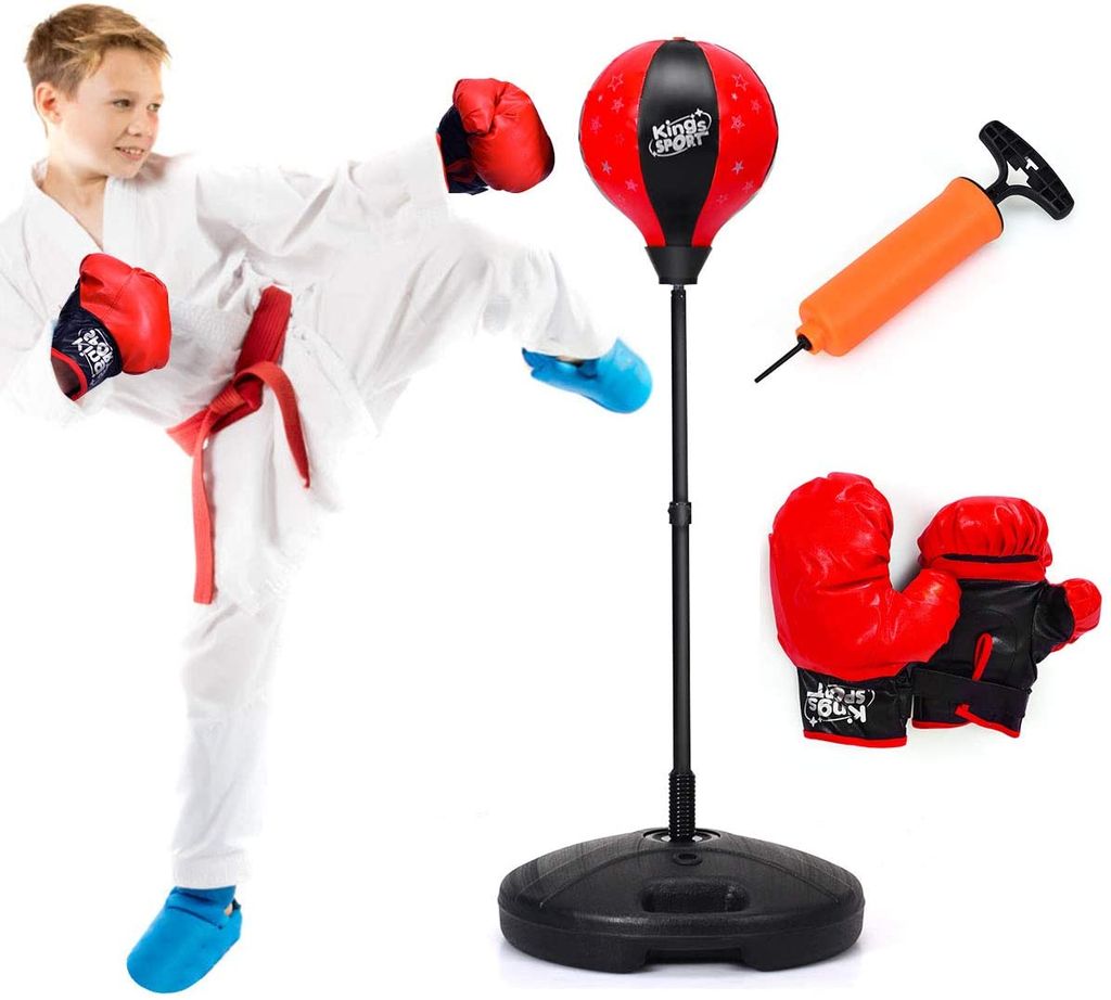 Kinder Boxset Boxsack Punchingball freistehend höhenverstellbar Standboxsack Kit 