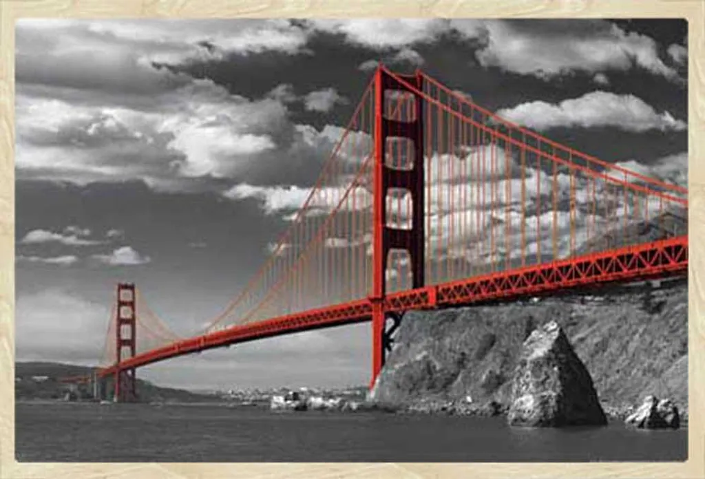 Poster San Francisco Golden Gate Bridge + Cornice Shinsuke MDF