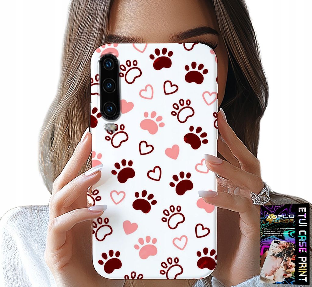 Hülle Für Huawei P30 - Hundepfoten Auf Weissem Hintergrund, Hund, Katze, Bär