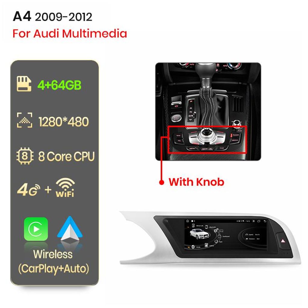 4+64G 8,8'' Android 14 Autoradio a 8 core CarPlay GPS Navi Immagine del prodotto 