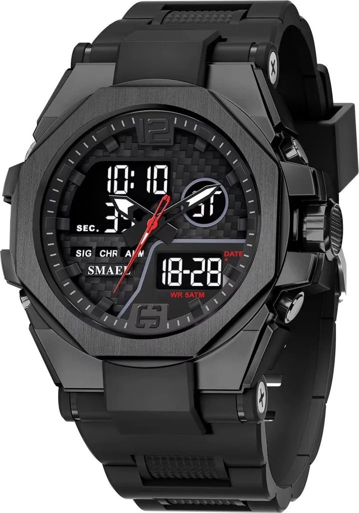 Montre Digitale Homme SMAEL ER-38654 Noire Sport et Étanche KP38654