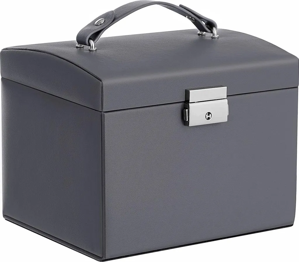 Cofanetto Portagioie Grigio con Specchio: Idea Regalo Donna Elegante