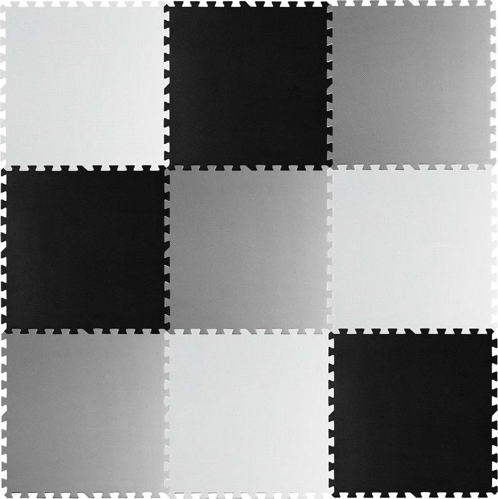 Grand Tapis de Jeu Bébé 180x180cm Ricokids Damier Mousse Amovible
