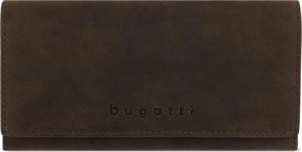 bugatti portafoglio Ladies Long Wallet With Flap Brown marrone