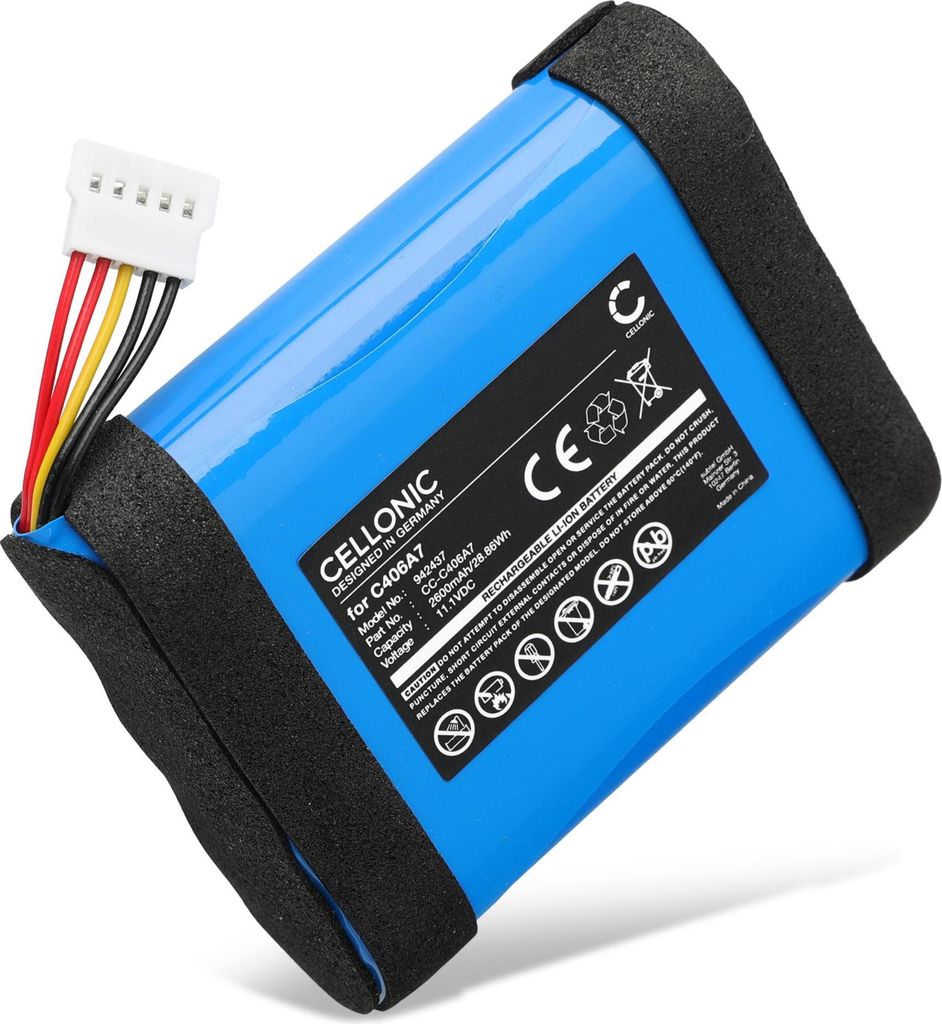 CELLONIC 1x Akku für Lautsprecher Kompatibel mit Marshall Middleton, C406A7 - (2600mAh, 11.1V)