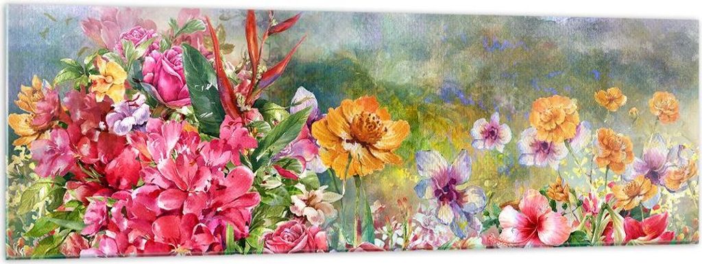 Bilder auf glas - blume sommer natur - 160x50cm - Glasbilder - Wandbilder - Kunstdruck - zum Aufhängen bereit - Wanddekoration aus Glas - Glas Bil...