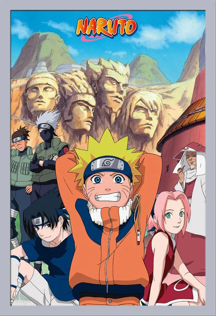 Naruto Poster Gruppo Incorniciato Shinsuke® Argento - Arredo Camera
