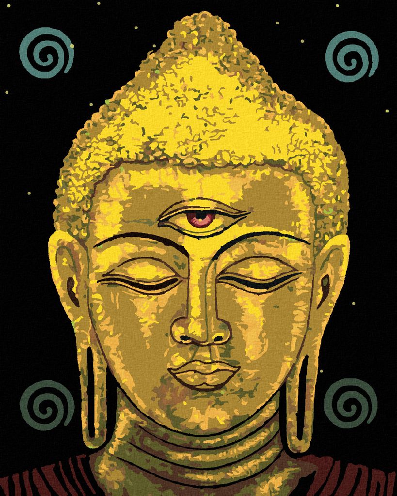 Zuty - Malen nach Zahlen - BUDDHA MIT DRITTEM AUGE, 40x50 cm, mit Keilrahmen (bereits gespannt)