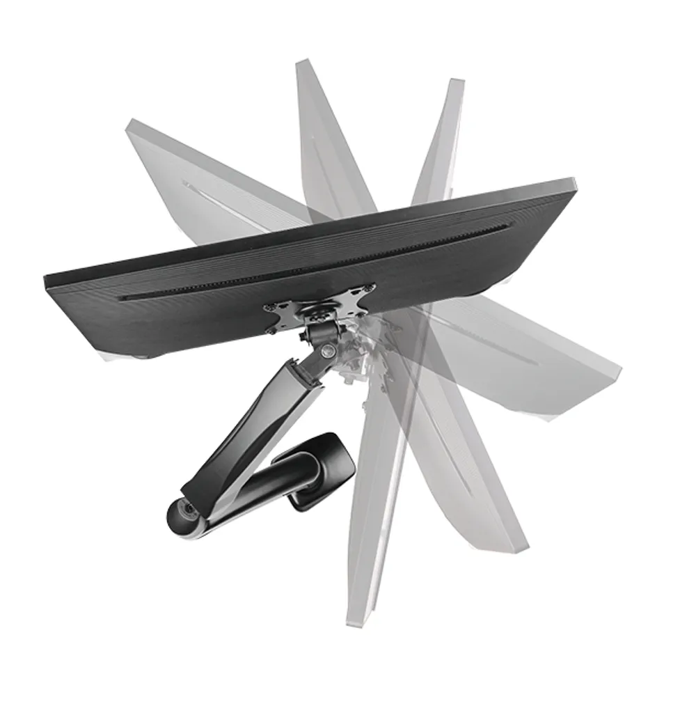 Support Écran IcyBox Ergonomique Supportant 6,5kg avec Pince de Table