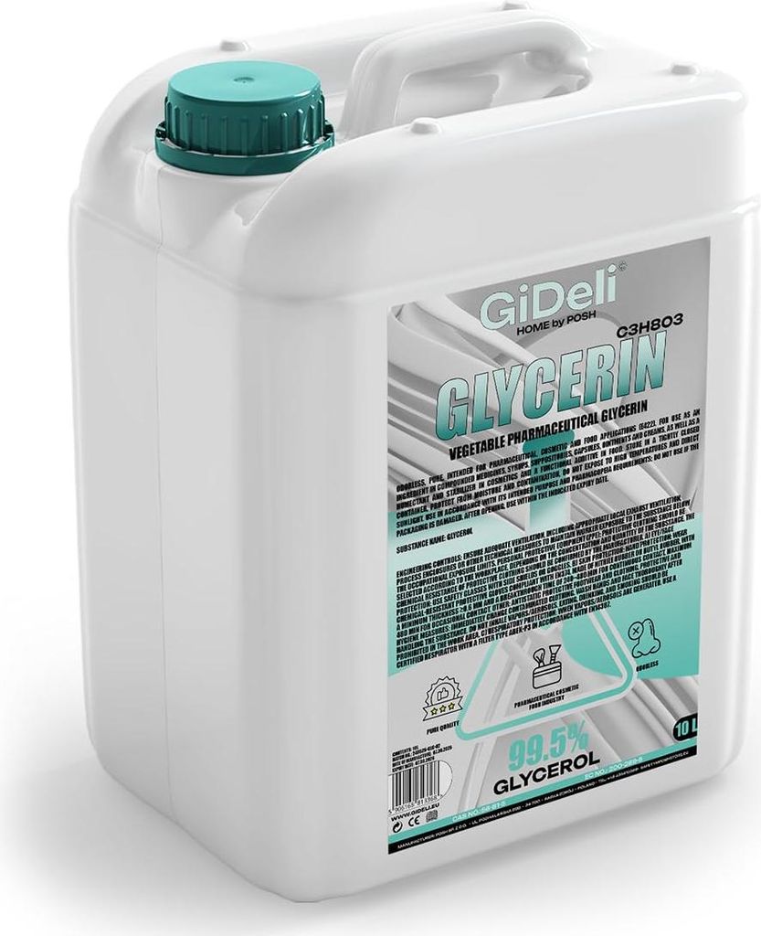 Glycerin VG 10L 99,5% Pharmaqualität E422 pflanzlich Kosmetik Haushalt GiDeli