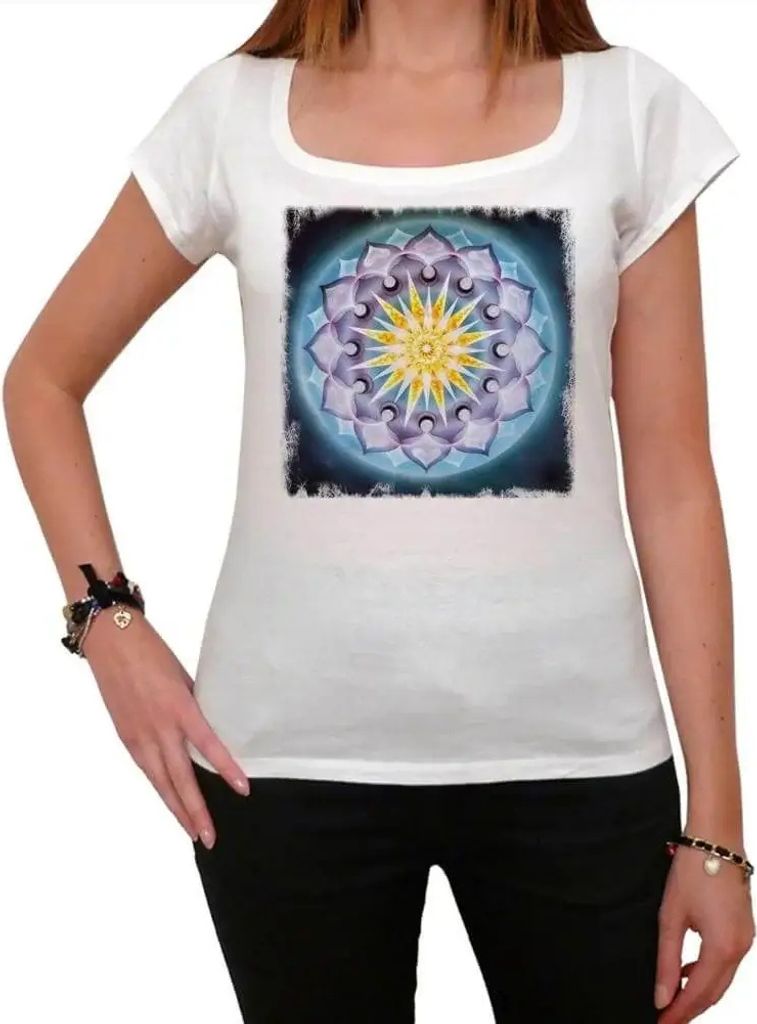 Damen Grafik T-Shirt Mandala 9 Öko-Verantwortlich Vintage Jahrgang Kurzarm Lustige Druck Geburtstag Geschenk Frau