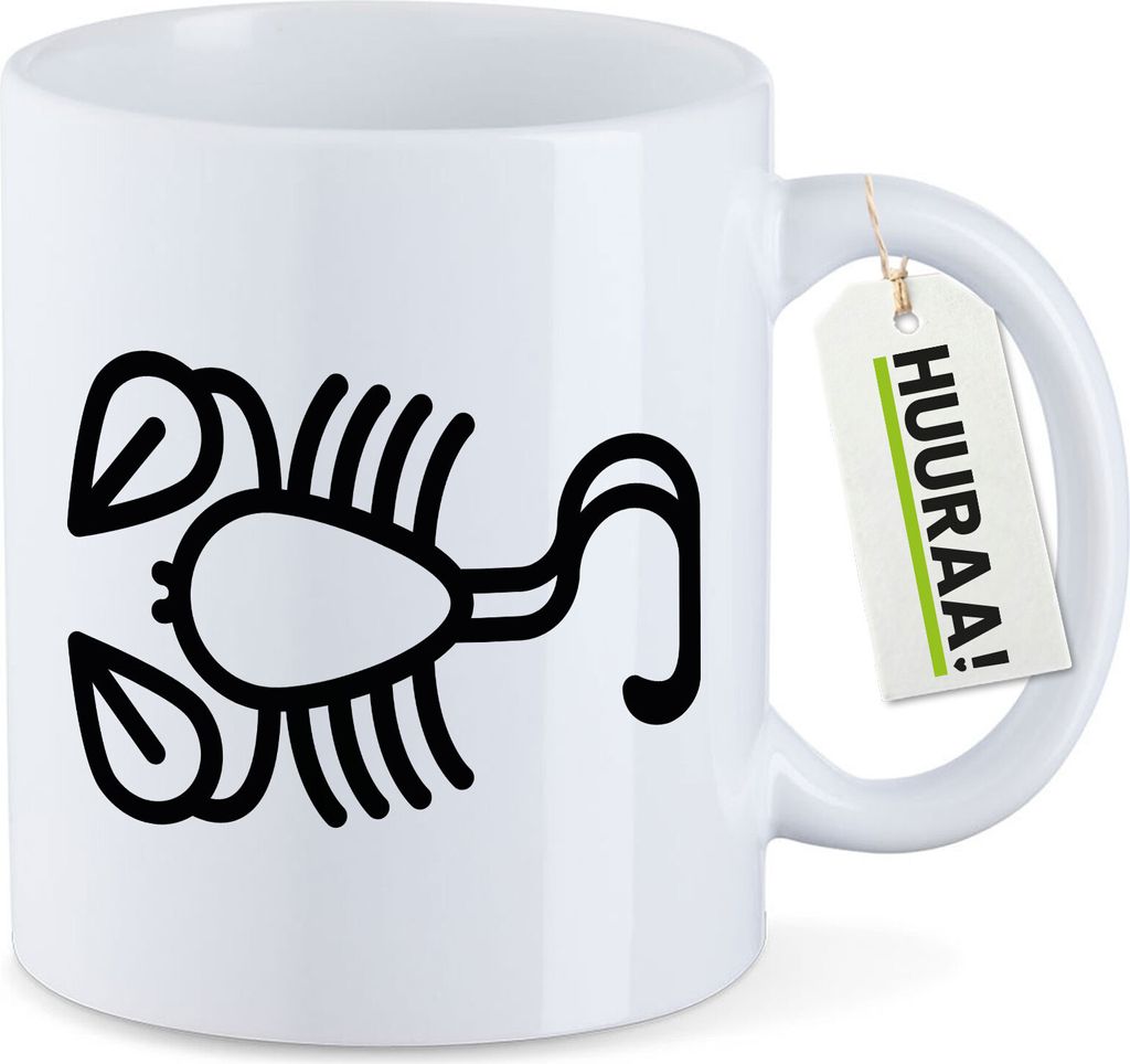 Huuraa Kaffeetasse Skorpion Sternzeichen Symbol 330ml Weiß Keramik Kaffeebecher Geschenkidee