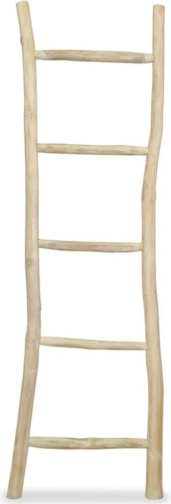 Porte-serviettes en bois exotique teck avec 5 barreaux - 150 cm de hauteur