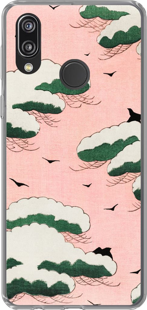 MuchoWow Handyhülle Schutzhülle Hülle für Telefoonhoesje Huawei P20 Lite (2020) Retro - Wolke - Vogel - Himmel - Japanisch Silikon Softcase H...