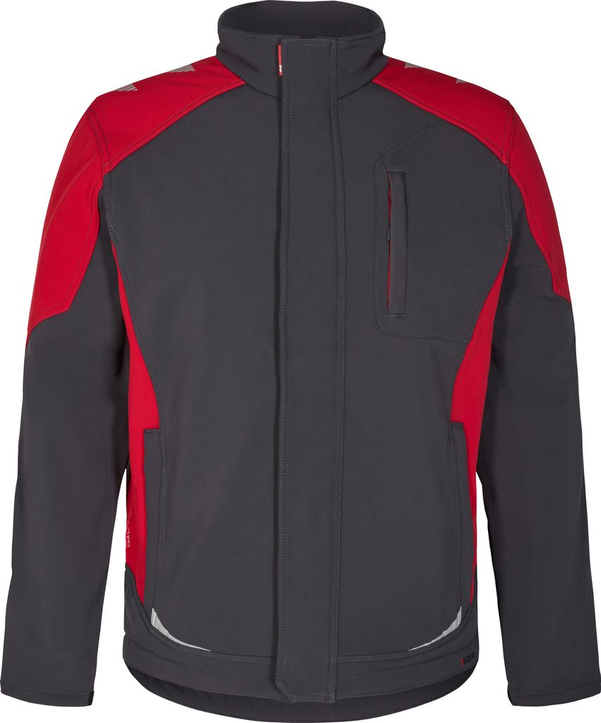 F. Engel Galaxy Softshelljacke, Anthrazit Grau/Tomato Red, Gr. XS