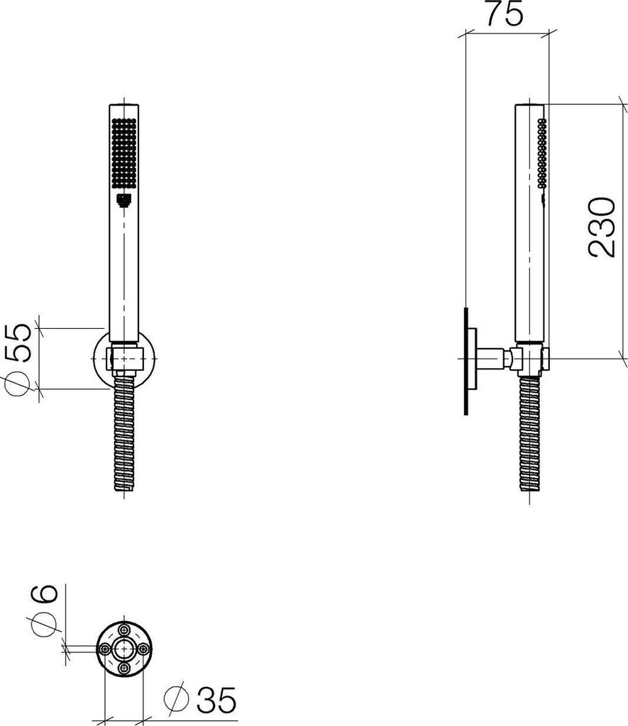 Dornbracht Schlauchbrausegarnitur, mit Stabhandbrause, 27806625-19