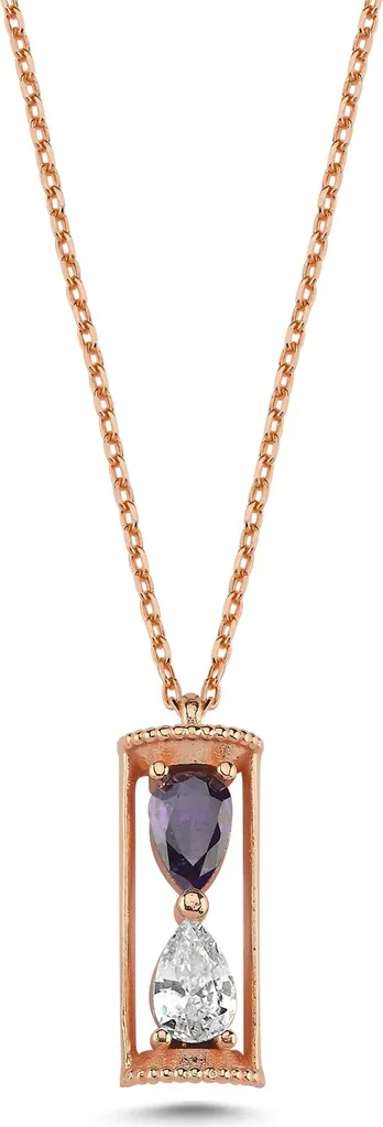 Collier Sablier Argent 925 Rose : Un Bijou Brillant qui ne Noircit Pas