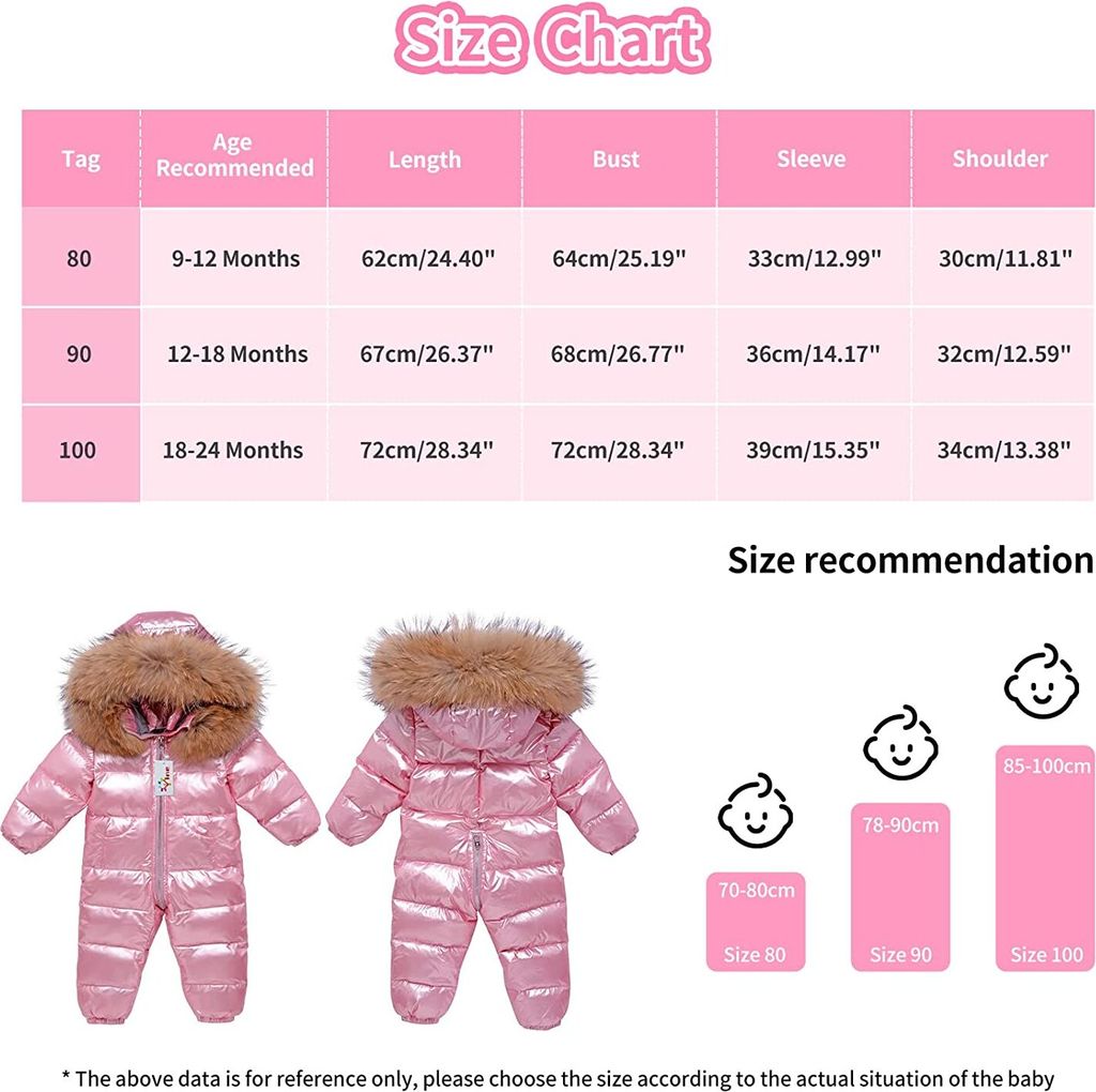 Baby Schneeanzüge Winter Overall Mit Kapuze Daunen-Skianzug Produktbild 7