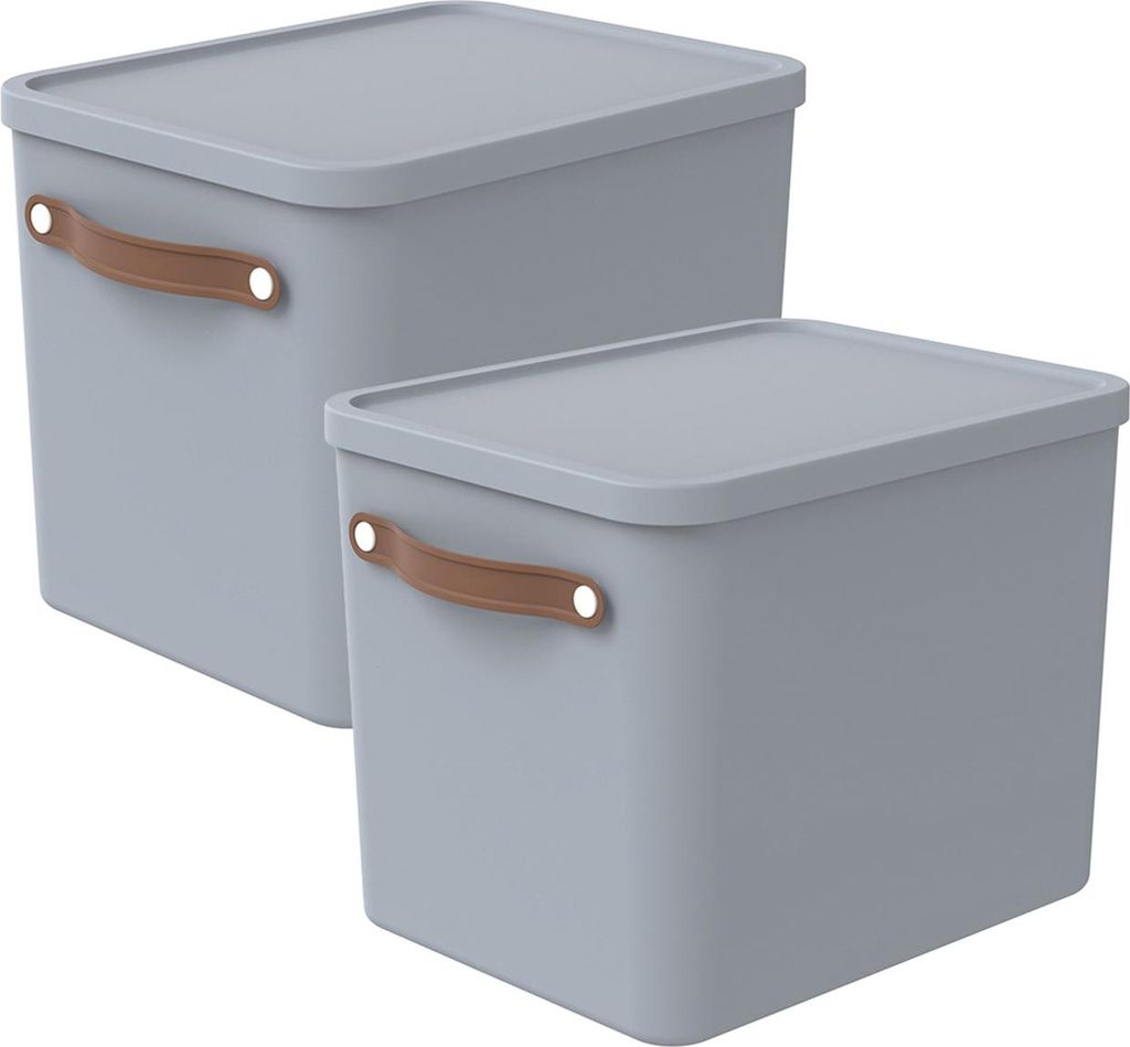 Rotho 2er-Set Aufbewahrungsbox 27L Maloja - Kunststoffbox Produktbild 