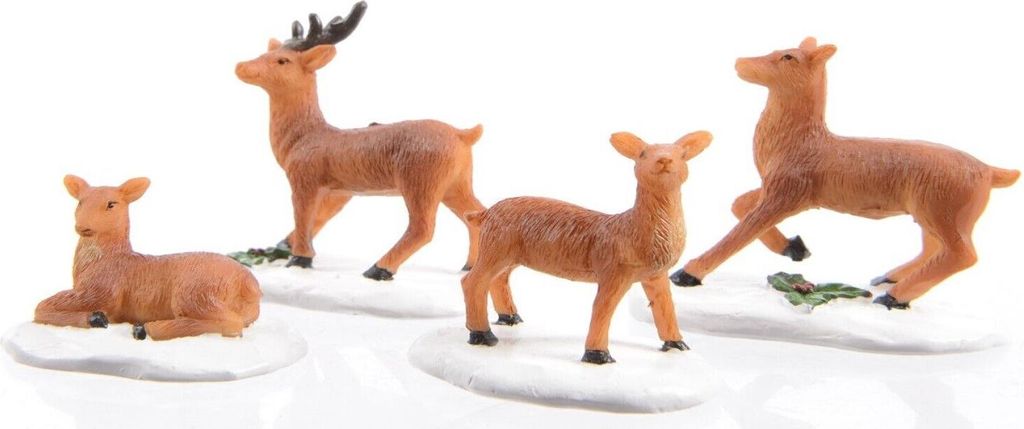 Hirsch Reh Tiere Waldtiere Figuren Tischdeko Poly 4 tlg