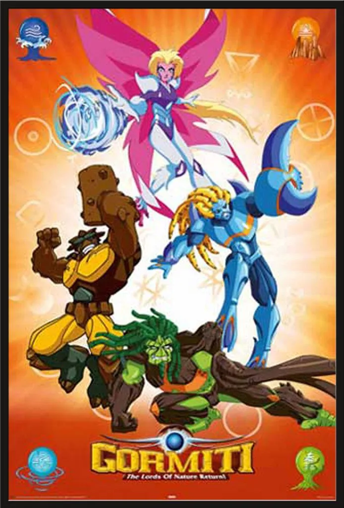 Affiche Gormiti Strong Together avec Cadre Shinsuke® Noir 61x91,5 cm
