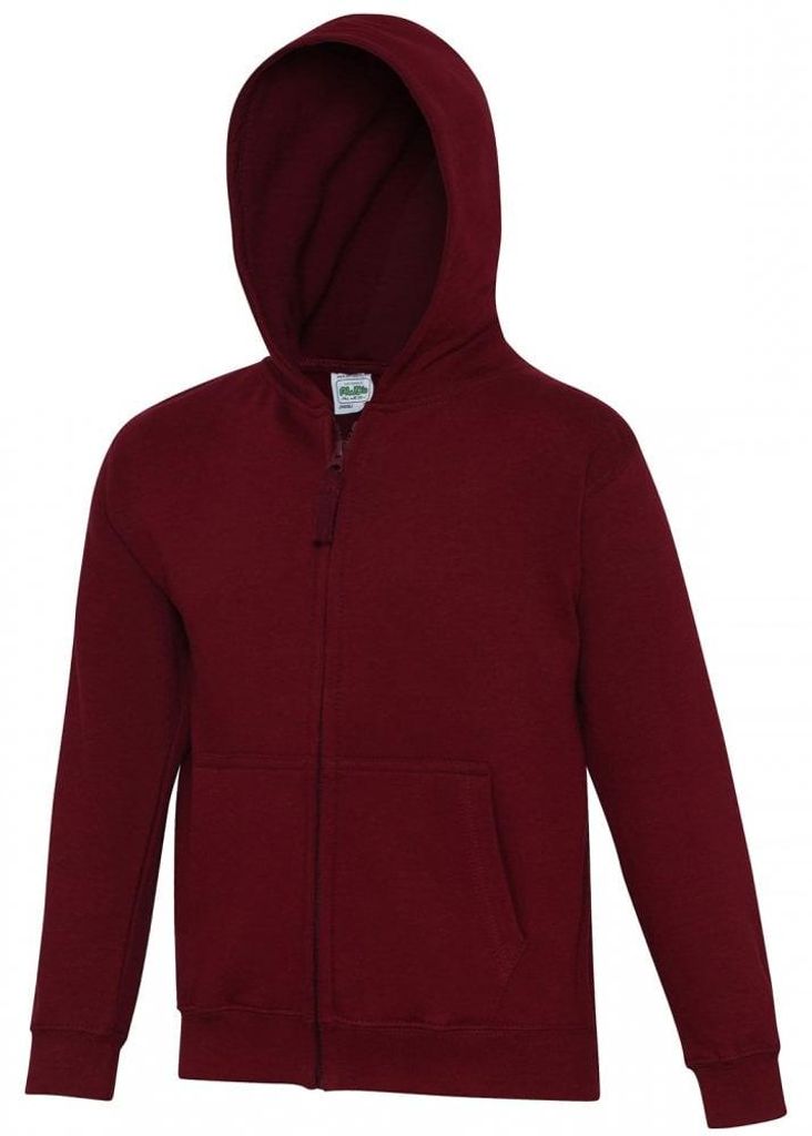 Awdis - Kapuzenpullover Mit Reißverschluss für Kinder LT2844 (116) (Burgunderrot)