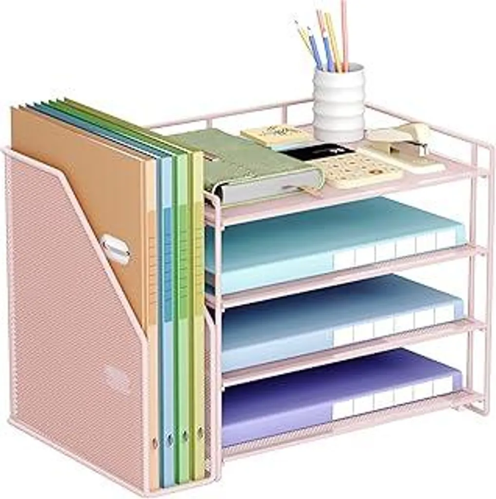 4 Organizer In Acciaio Inossidabile Per Lastre Di Vetro Colorato - Supporto Regolabile Per Pannelli, Piatti, Libri E Riviste, 60x10,2x7,5 Cm