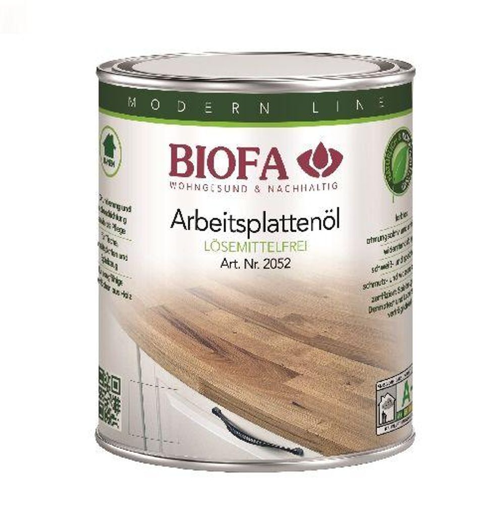 BIOFA Arbeitsplattenöl 2052, lösemittelfrei 0,375L Produktbild 