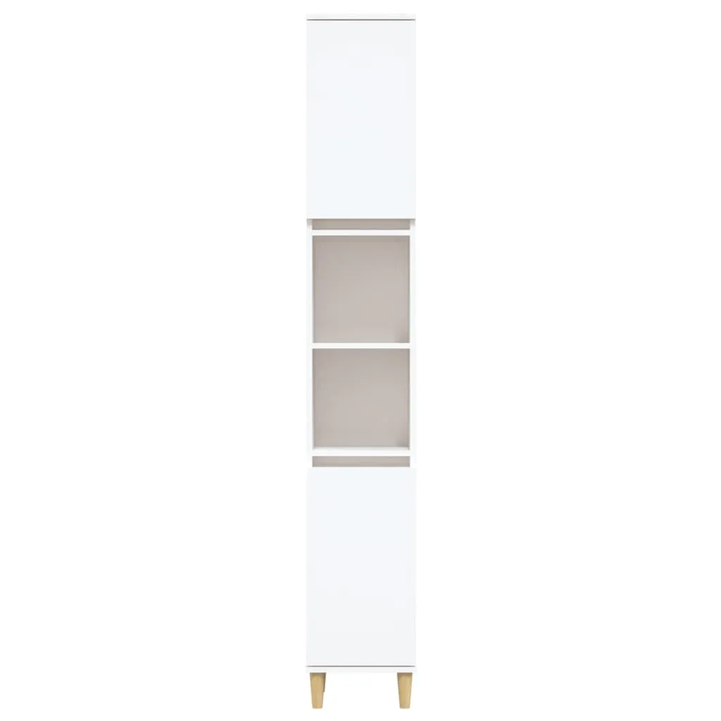 Armoire de salle de bain blanc 30x30x190 cm en bois composite robuste