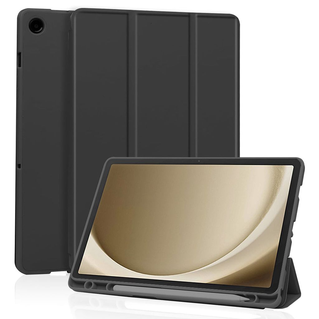 Techsuit Flex Trifold Tablet-Hlle mit Pencil-Halter fr Samsung Galaxy Tab A9 Plus - Schwarz