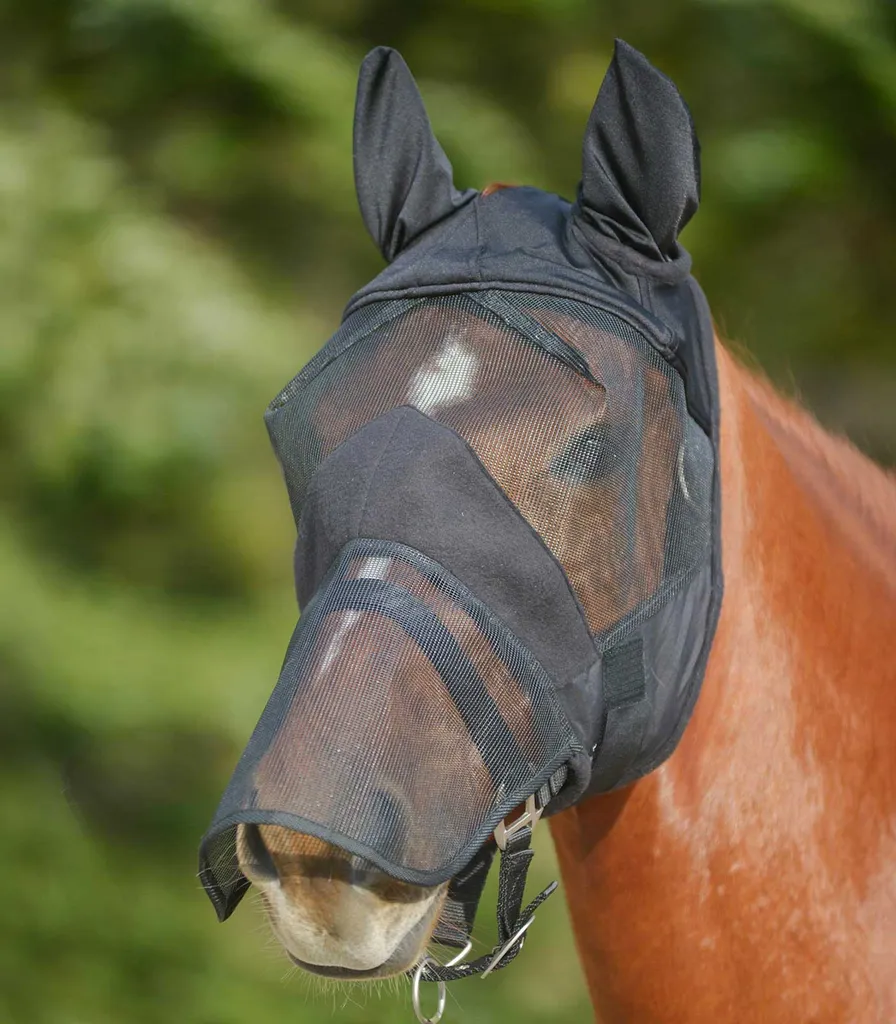 Waldhausen Premium Maschera Antimosche Nera: Protezione Naso e Orecchie