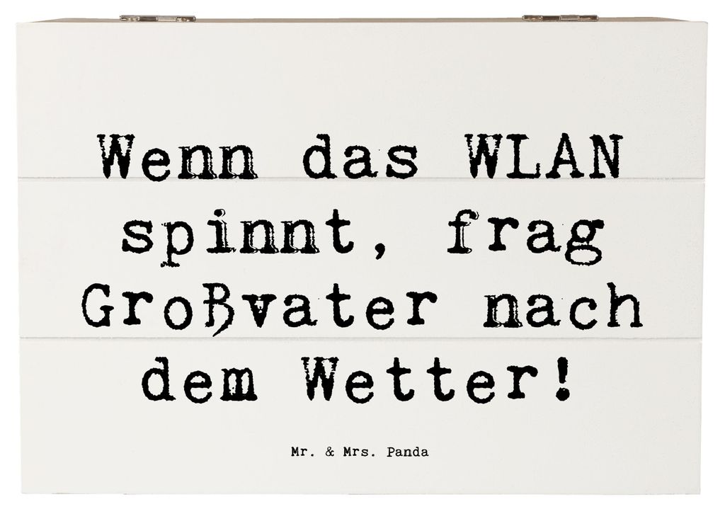 Mr. & Mrs. Panda Holzkiste Spruch Großvater Wissen 22 x 15 cm - Weiß - Geschenk, fotobox, Humor, persönliche Erinnerungen, Liebe, Generationen, ...