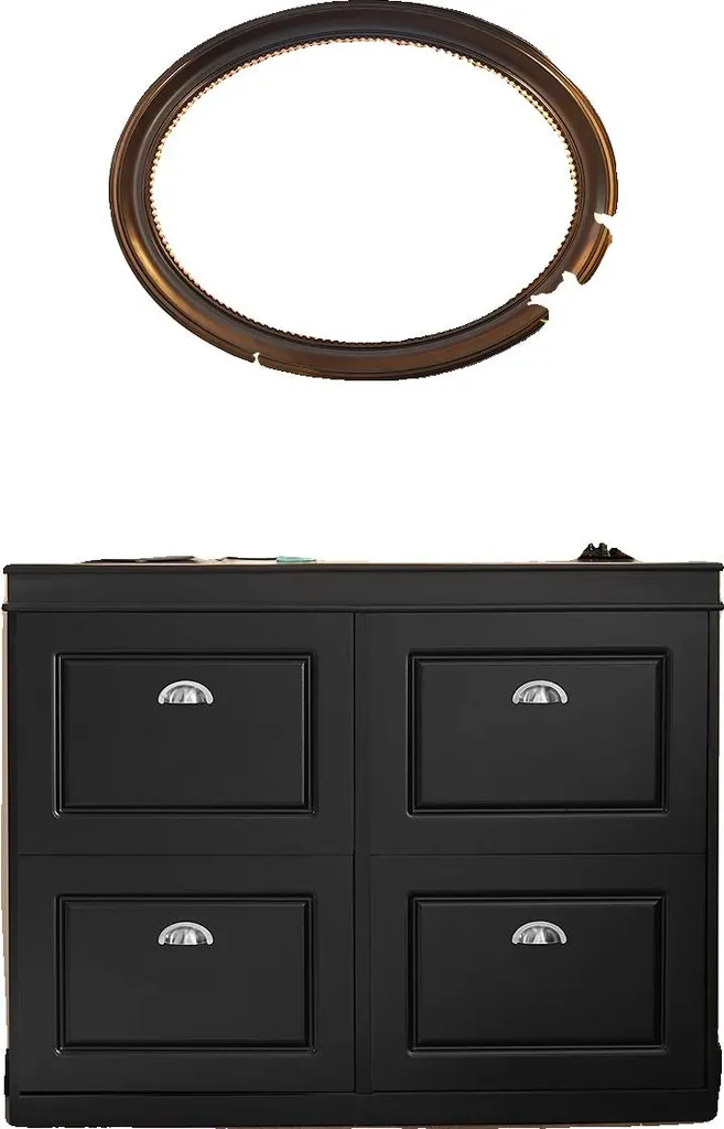 Rangement chaussures noir 4 portes idéal pour entrée étroite et hall