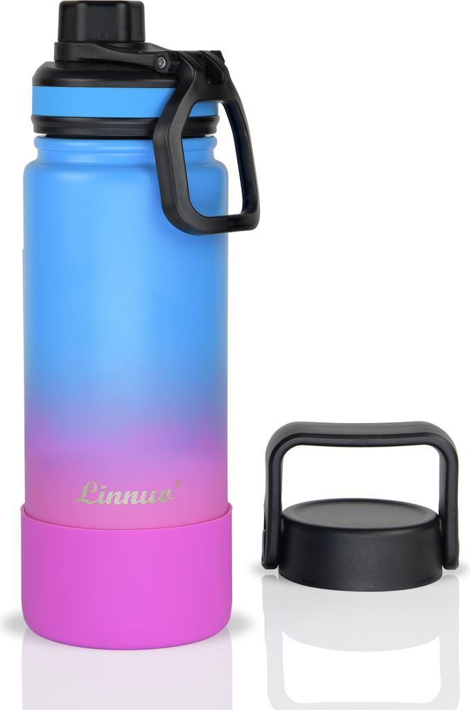 Linnuo Edelstahl Trinkflasche Kinder Sportflasche 600ml, Produktbild 
