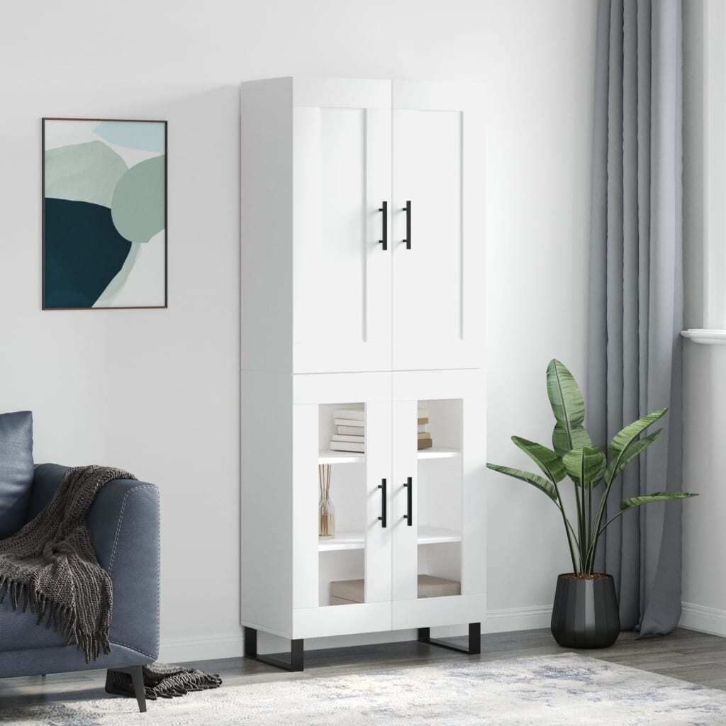 Maison Exclusive - Highboard Weiß 69,5x34x180 cm Holzwerkstoff