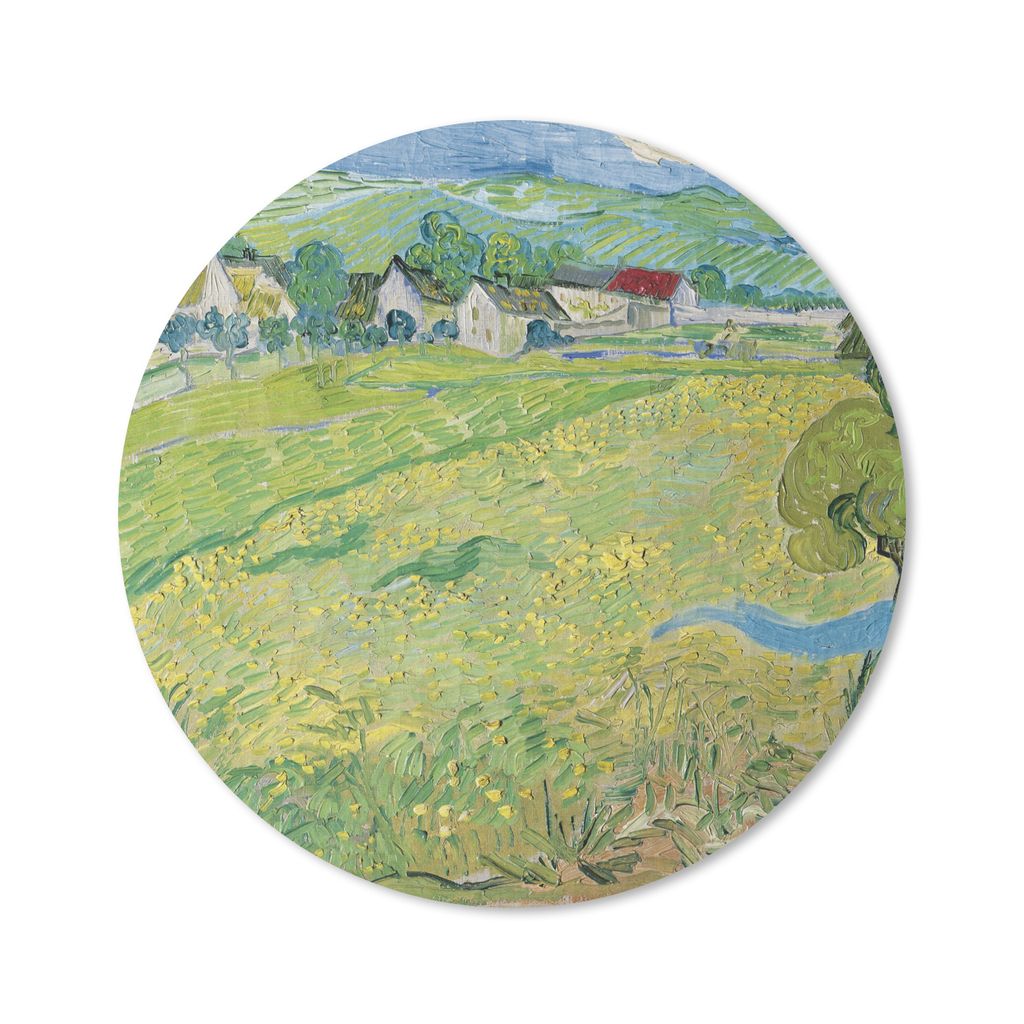 MuchoWow Mauspad Mousepad Les Vessenots in Auvers - Vincent van Gogh 40x40 cm - Mousepads - Maus Mat - Pad - Mausunterlage - Schreibtisch Accesso...