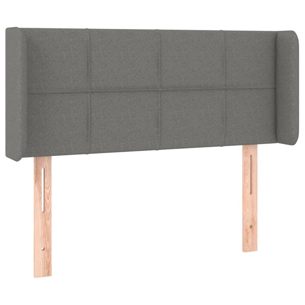 Kopfteil mit Ohren Dunkelgrau 93x16x78/88 cm Stoff