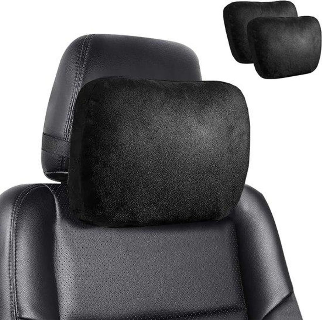 Verstelbare reiskussens für den Fahrersitz, auto- und Kindersitzkissen, Nackenstütze für Autos, bequeme und atmungsaktive Reispolster (schwarz).